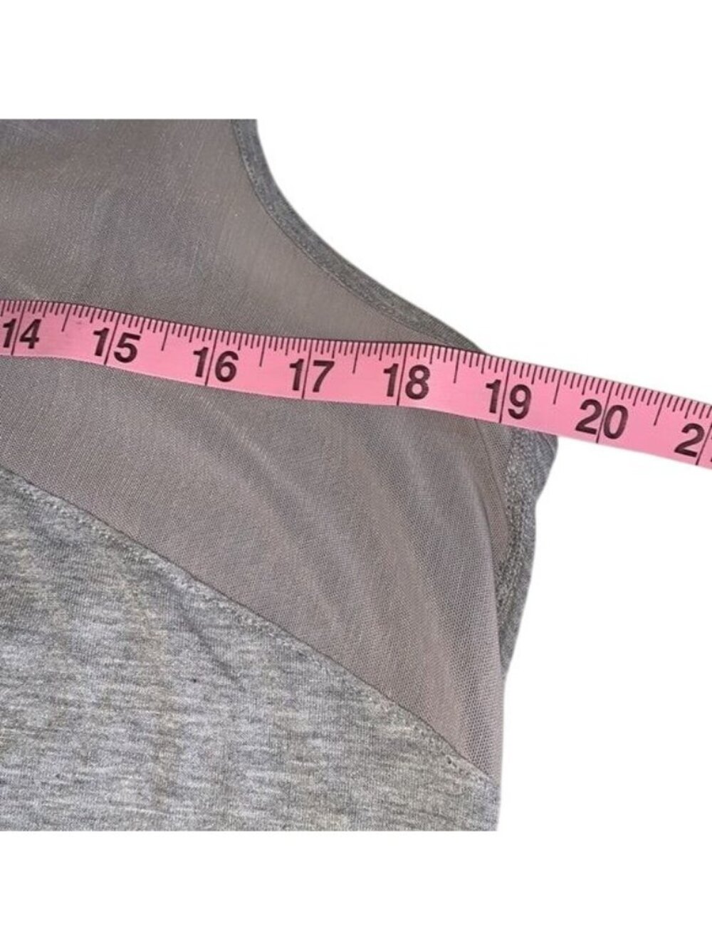 Gray Mesh Back Heathered Tank Top Lightweight Breathable Yoga Activewear Womens - Picture 8 of 9